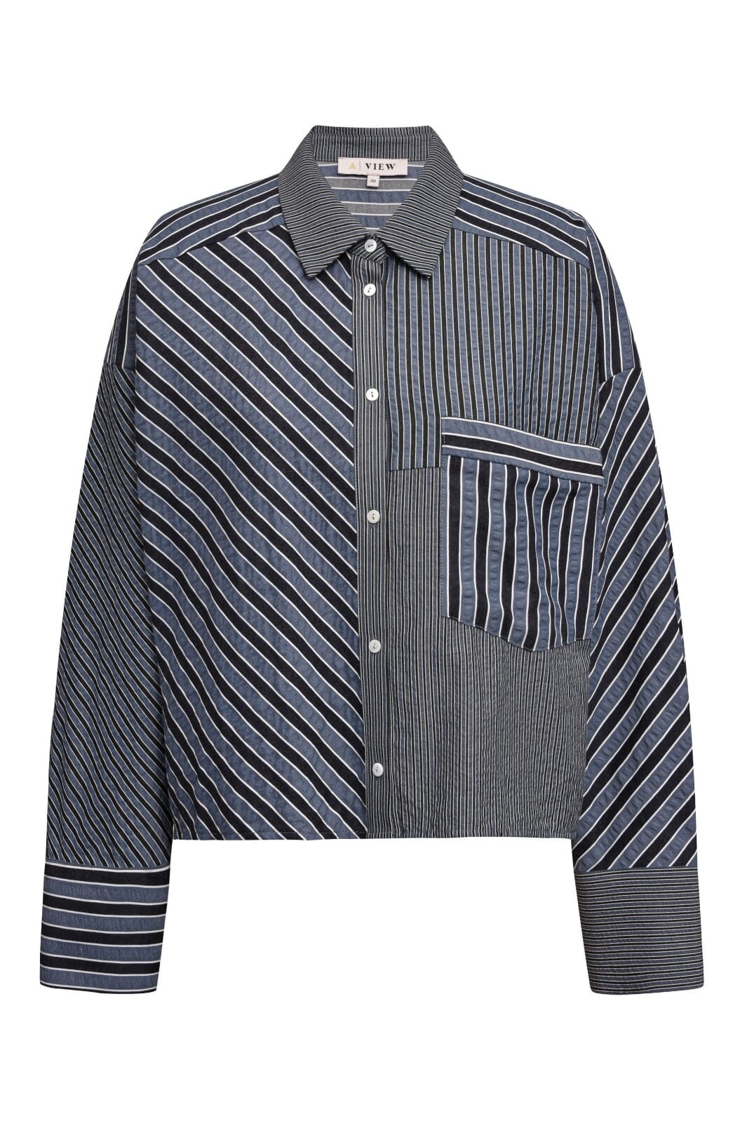 A-View - Mckenna Shirt - 112 Blue/White Stribe Bluser 