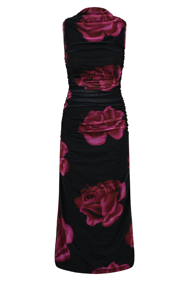 A-View - Ophelia Dress AV7017 - 163 - Black/Pink Kjoler 