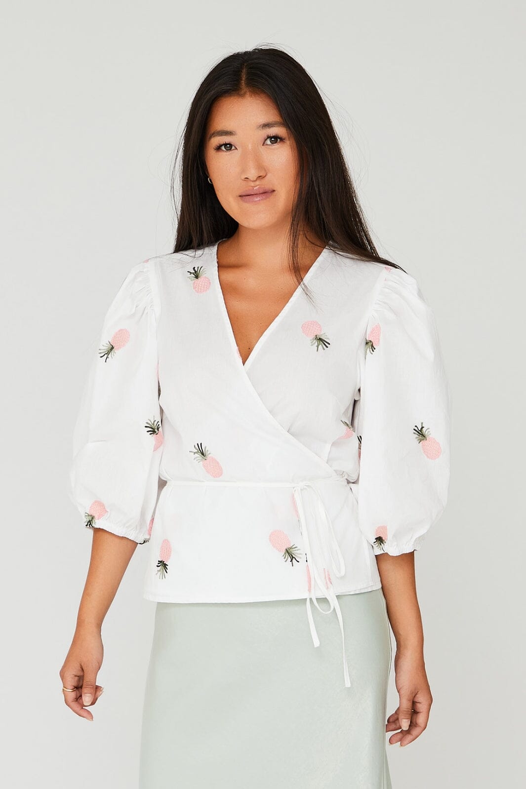 A-View - Rebekka Fruit Blouse - 199 White/Pink Bluser 