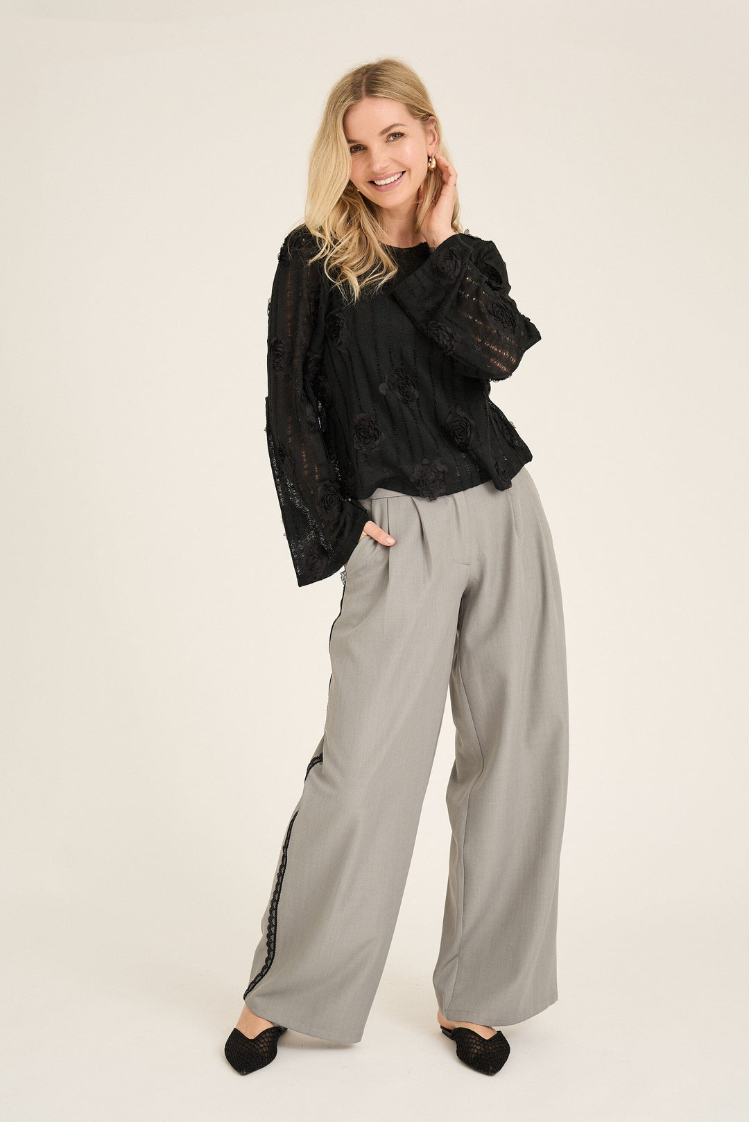 A-View - Rosanna Blouse AV6089 - 999 - Black Bluser 