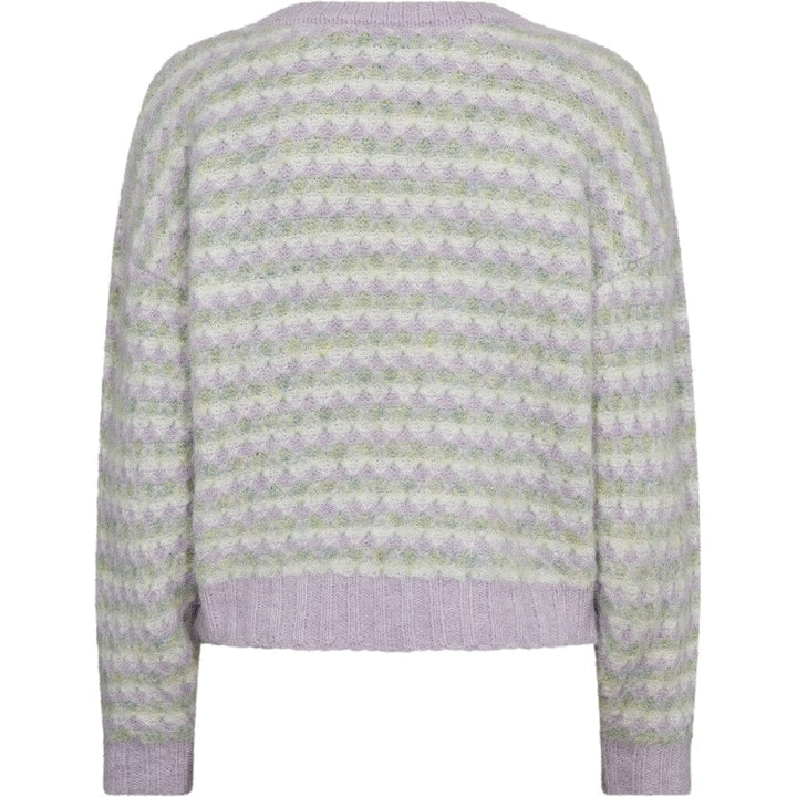 A-View - Sassi Knit Pullover AV7072 - 180 - Green/Purple Strikbluser 