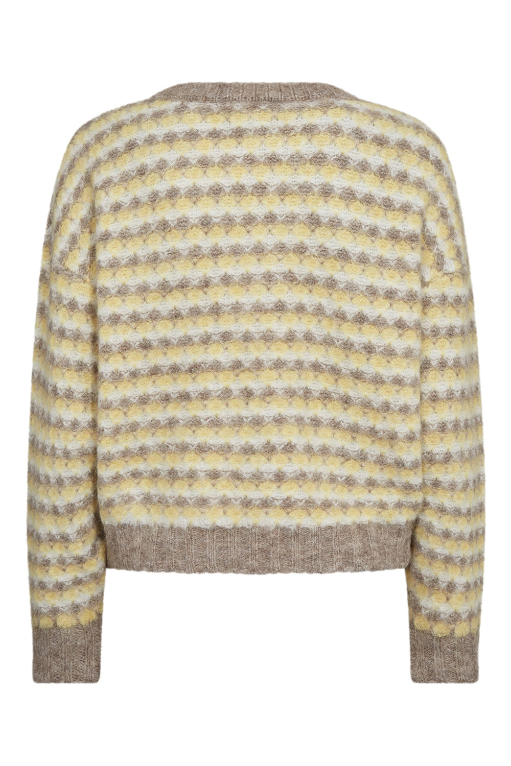 A-View - Sassi Knit Pullover AV7072 - 201 - Sand/Yellow Strikbluser 