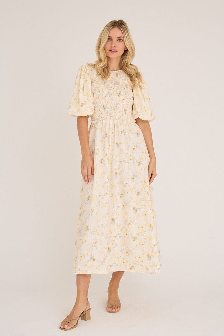 A-View - Tabita Dress AV5010 - 201 - Sand/Yellow