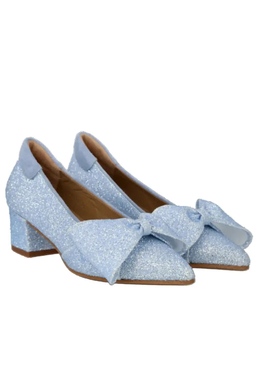 Angulus - Sløjfe Pump I Funklende Glitter 1550-105 - 4641/4610 Sky Blue Glitter/sky Blue Pumps 