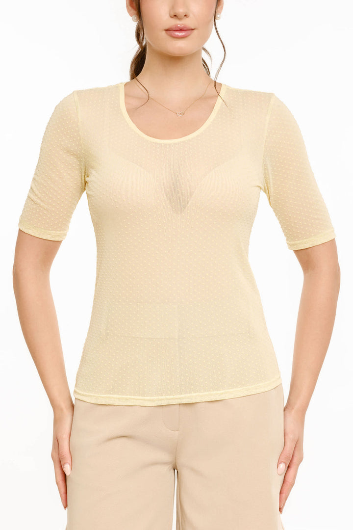 Liberte - Mesh Ss Tshirt, Dot 22011 - Yellow