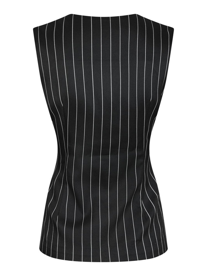 Vorbestellung - Yellow Lane - Alva Stripe Waistcoat 165673 - 100 - Black