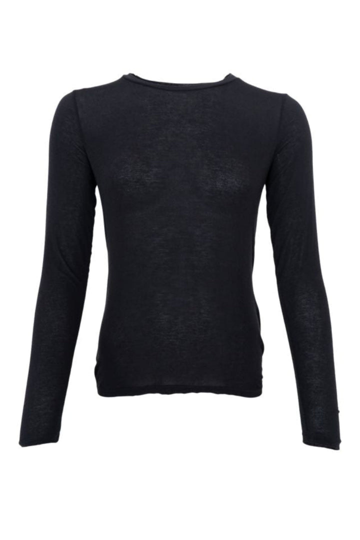 Black Colour - Bcalba Ls Tee 41260 - Shirts,Mesh & Basic Blouses - Black Solid
