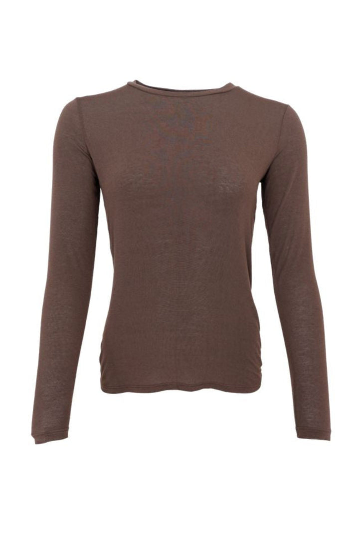 Black Colour - Bcalba Ls Tee 41260 - Shirts,Mesh & Basic Blouses - Coffee Solid
