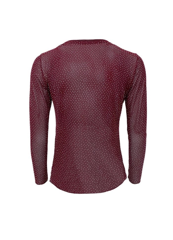 Black Colour - Bcalexis Tee W/Stones 40746 - Shirts - Plum Bluser 