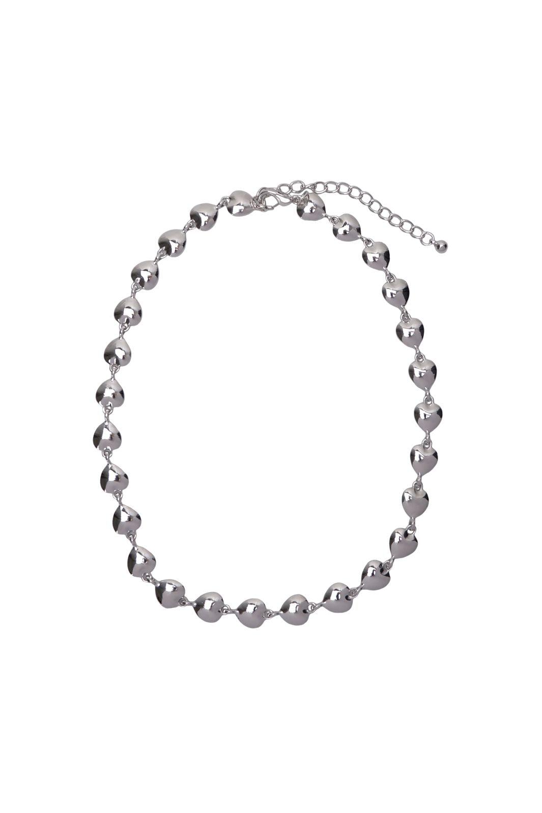 Black Colour - Bcalina Heart Necklace 4436 - Silver Coloured