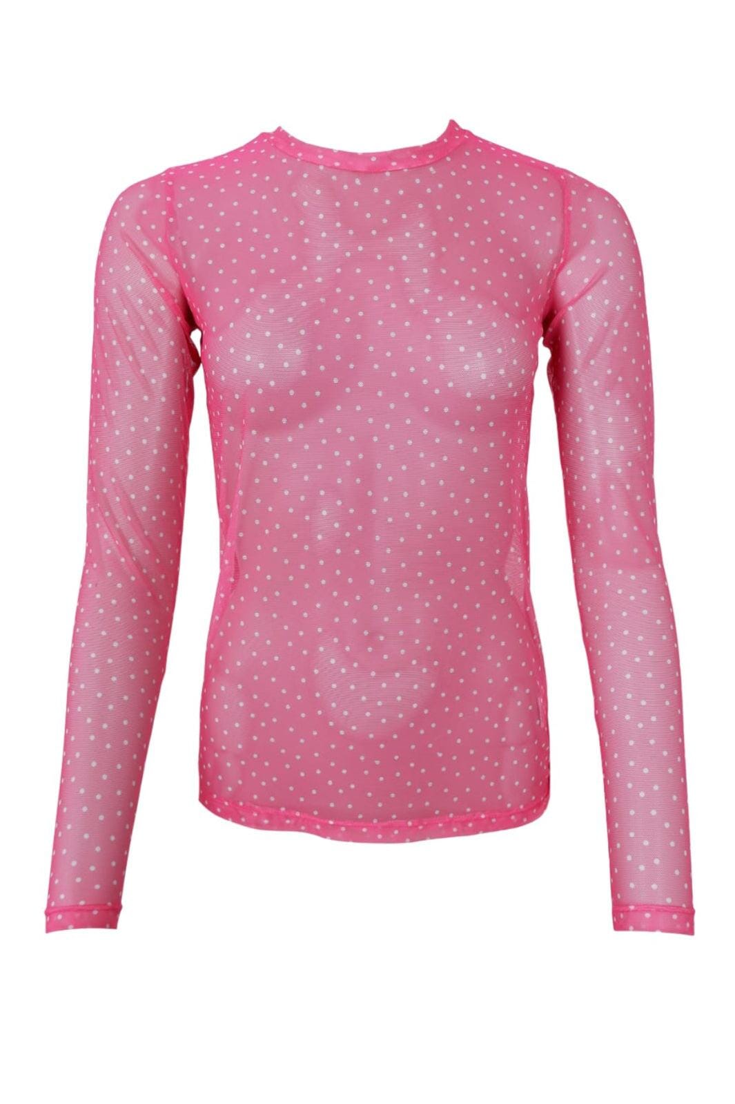 Black Colour - Bcanne Mesh Blouse 41138 - Shirts - Pink Dot Bluser 