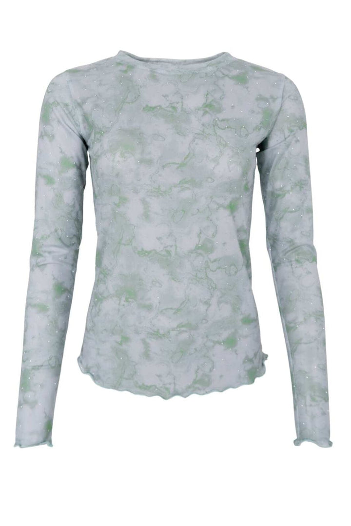 Black Colour - Bcannie Shimmer Mesh Blouse 41070 - Shirts - Green Bluser 