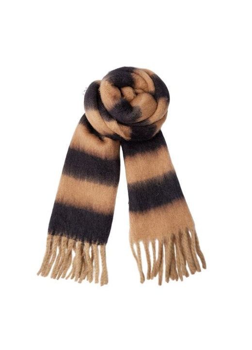 Black Colour - Bcdash Striped Winter Scarf 208415 - Black/Latte Tørklæder 