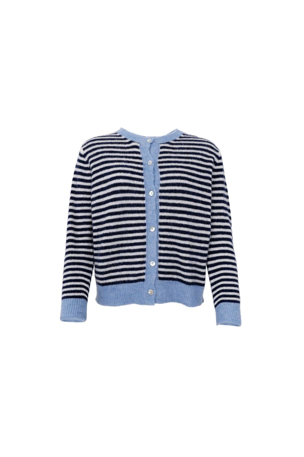 Black Colour - Bcdell Striped Knit Cardigan 1245 - Navy