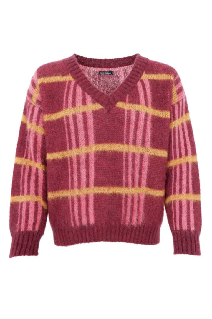 Black Colour - Bcerna V-Neck Jumper 1262 - Burgundy