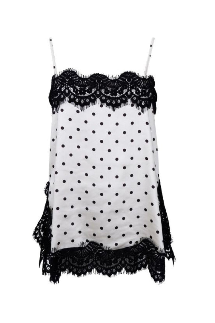 Black Colour - Bcevie Lace Strap Top 41046 - Shirts - White Dot