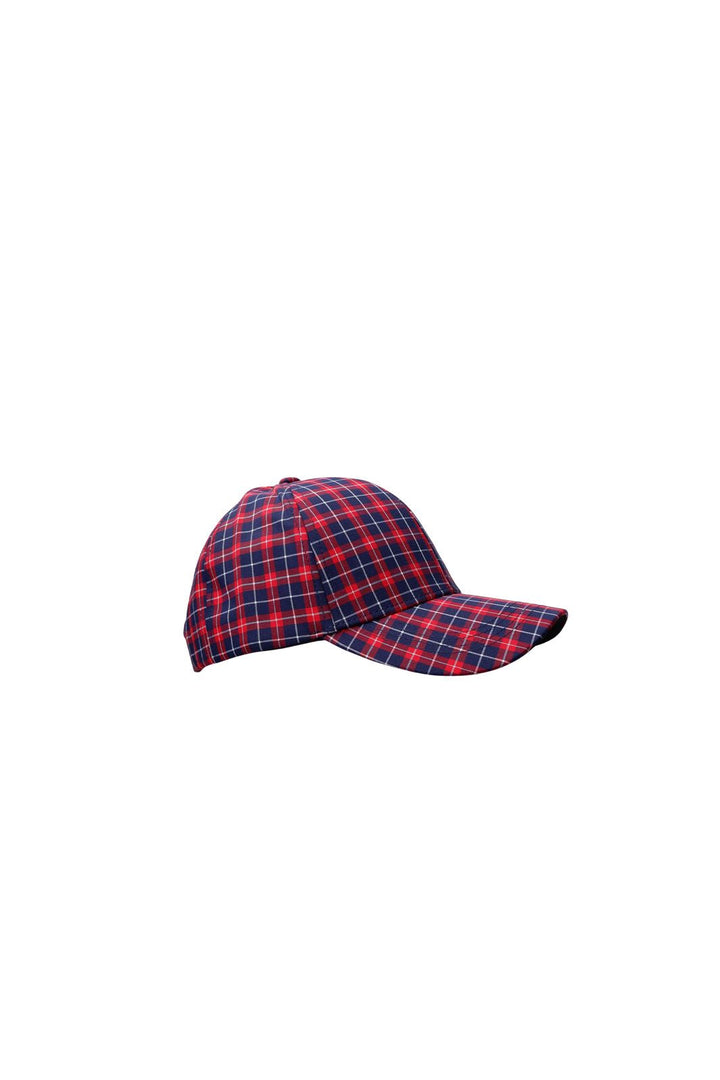 Black Colour - Bcfiona Chequered Cap 8035 - Navy Red