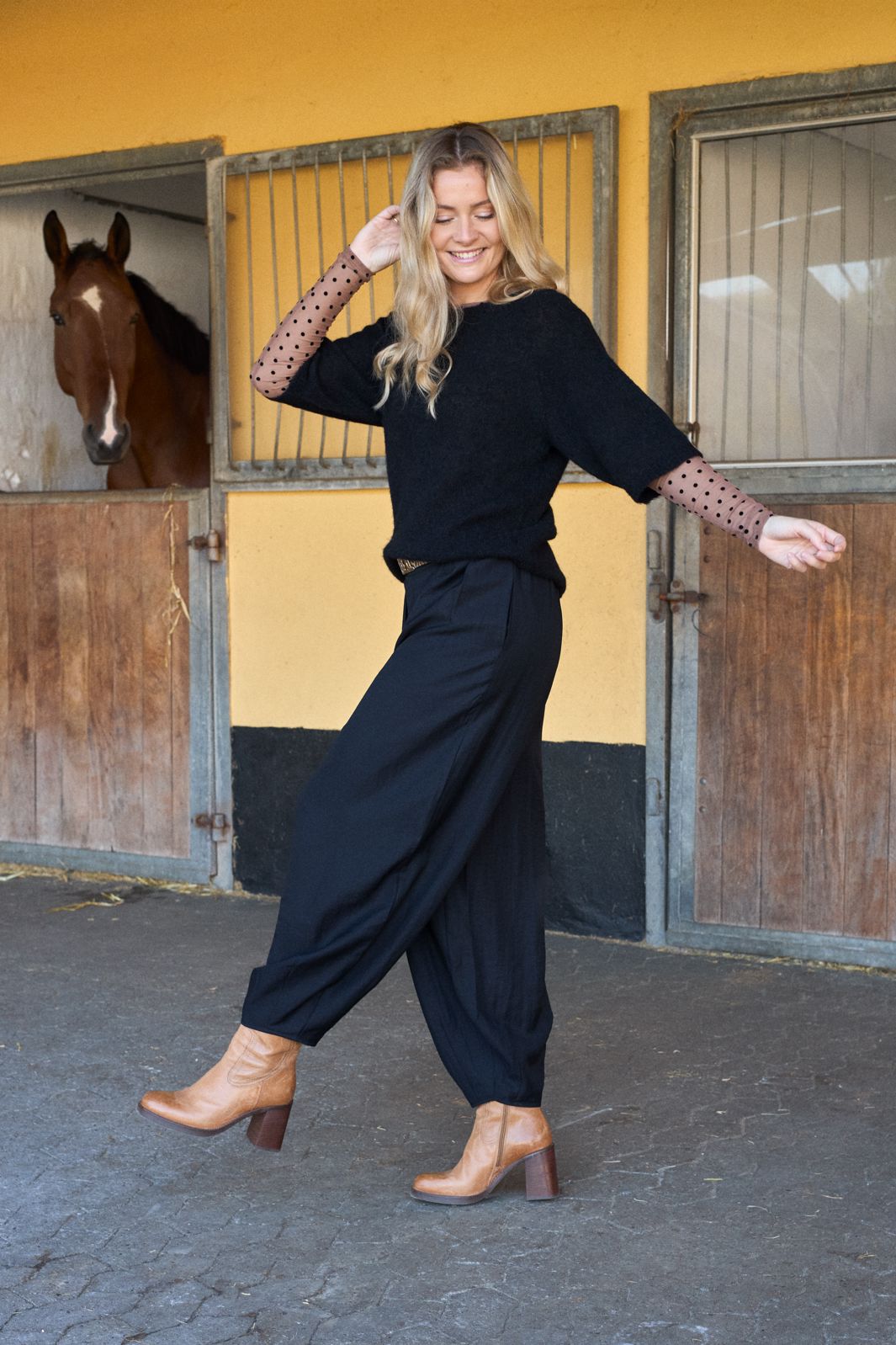 Black Colour - Bcjennie Dotted Mesh Blouse 40611 - Shirts - Coffee