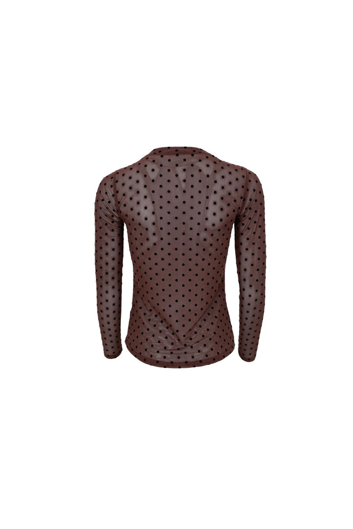 Black Colour - Bcjennie Dotted Mesh Blouse 40611 - Shirts - Coffee