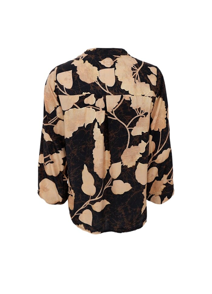 Black Colour - Bcluna Blouse 39208 - Fall Leaf Bluser 