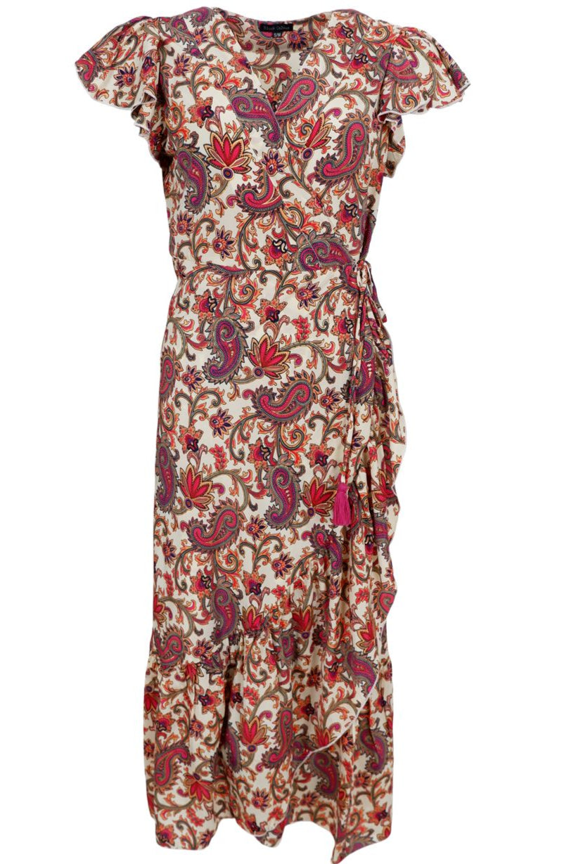 Black Colour - Bcluna Flared Wrap Dress 39151 - Vivid Rouge