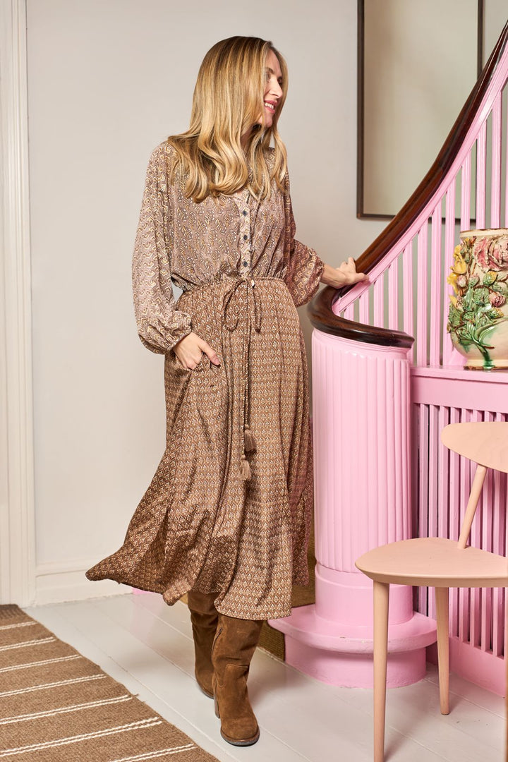 Black Colour - Bcluna Raglan Dress 39229 - Nougat Multi