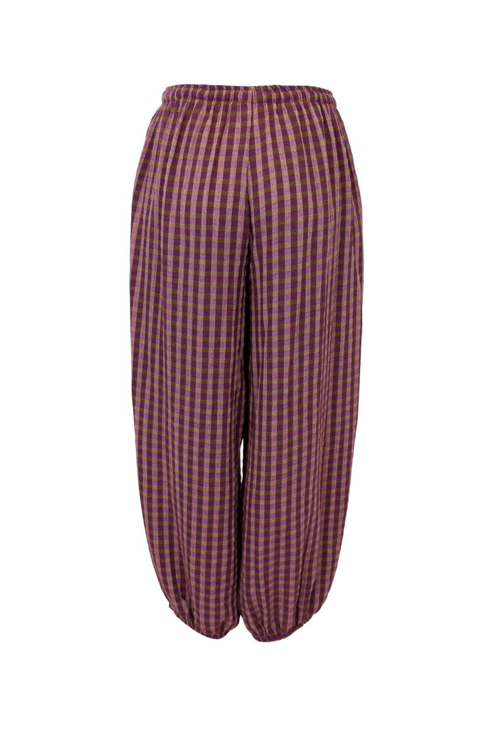 Black Colour - Bcmalle Balloon Pant 41317 - Violet Check
