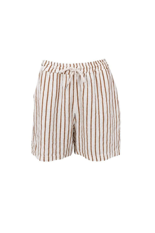 Black Colour - Bcmelina Linen Shorts 40575 - Camel Stripe Shorts 