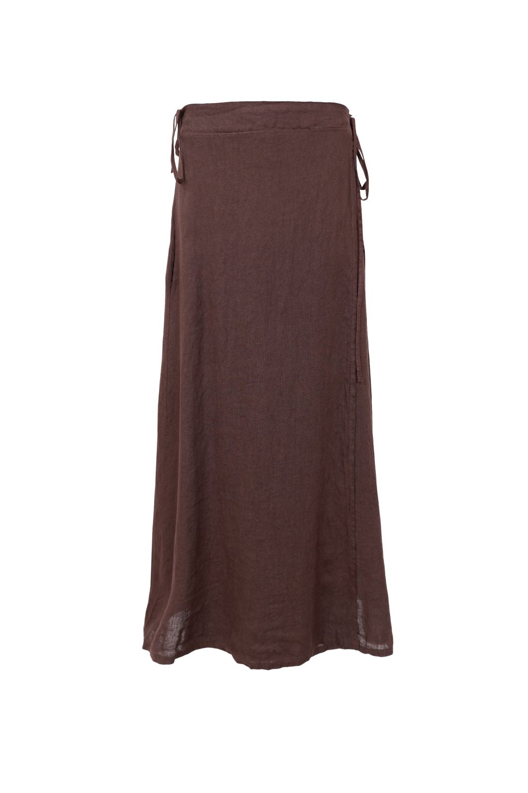 Black Colour - Bcmelina Linen Wrap Skirt 41103 - Coffee