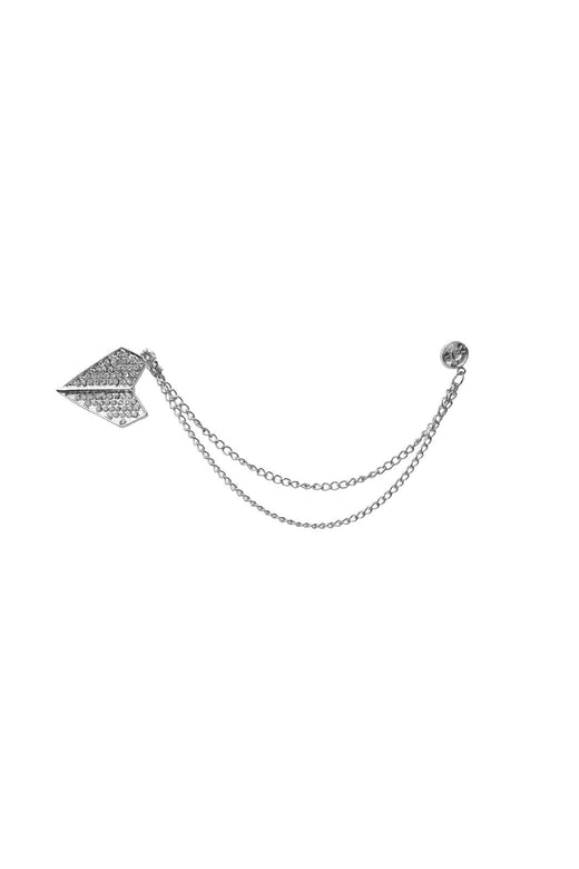Black Colour - Bcpyramide Brooch Pin-Set 4553 - Silver Coloured