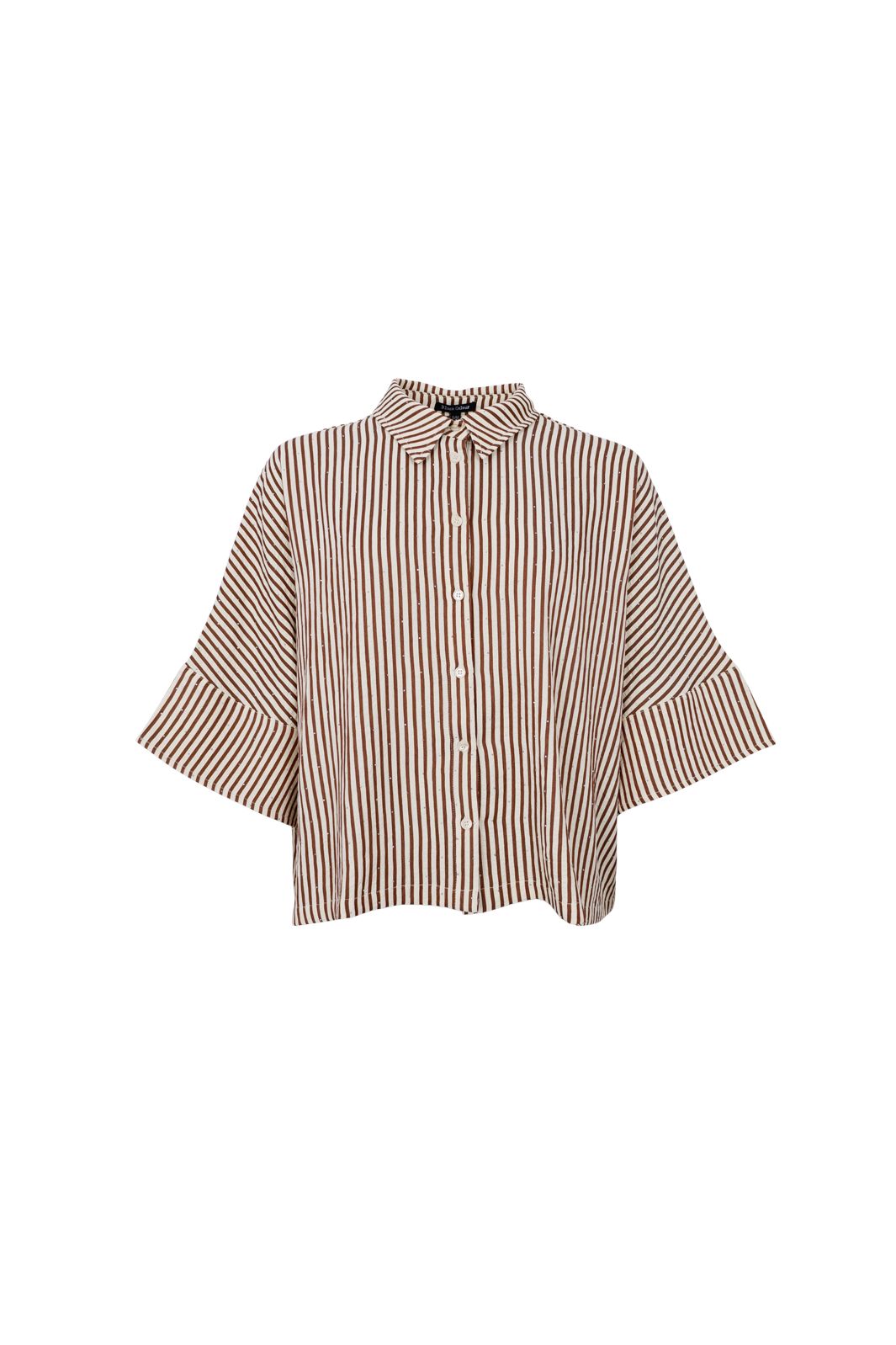 Black Colour - Bcstarry Loose Strass Shirt 41063 - Tobacco