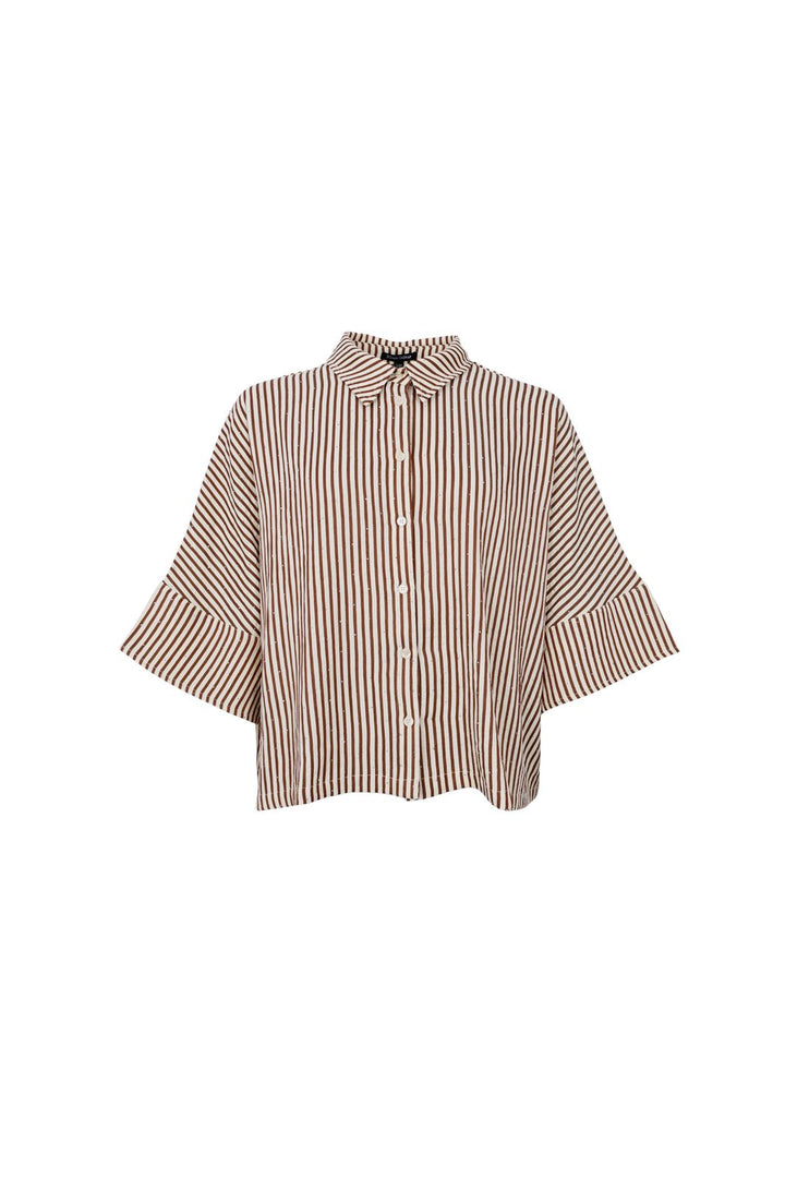 Black Colour - Bcstarry Loose Strass Shirt 41063 - Tobacco