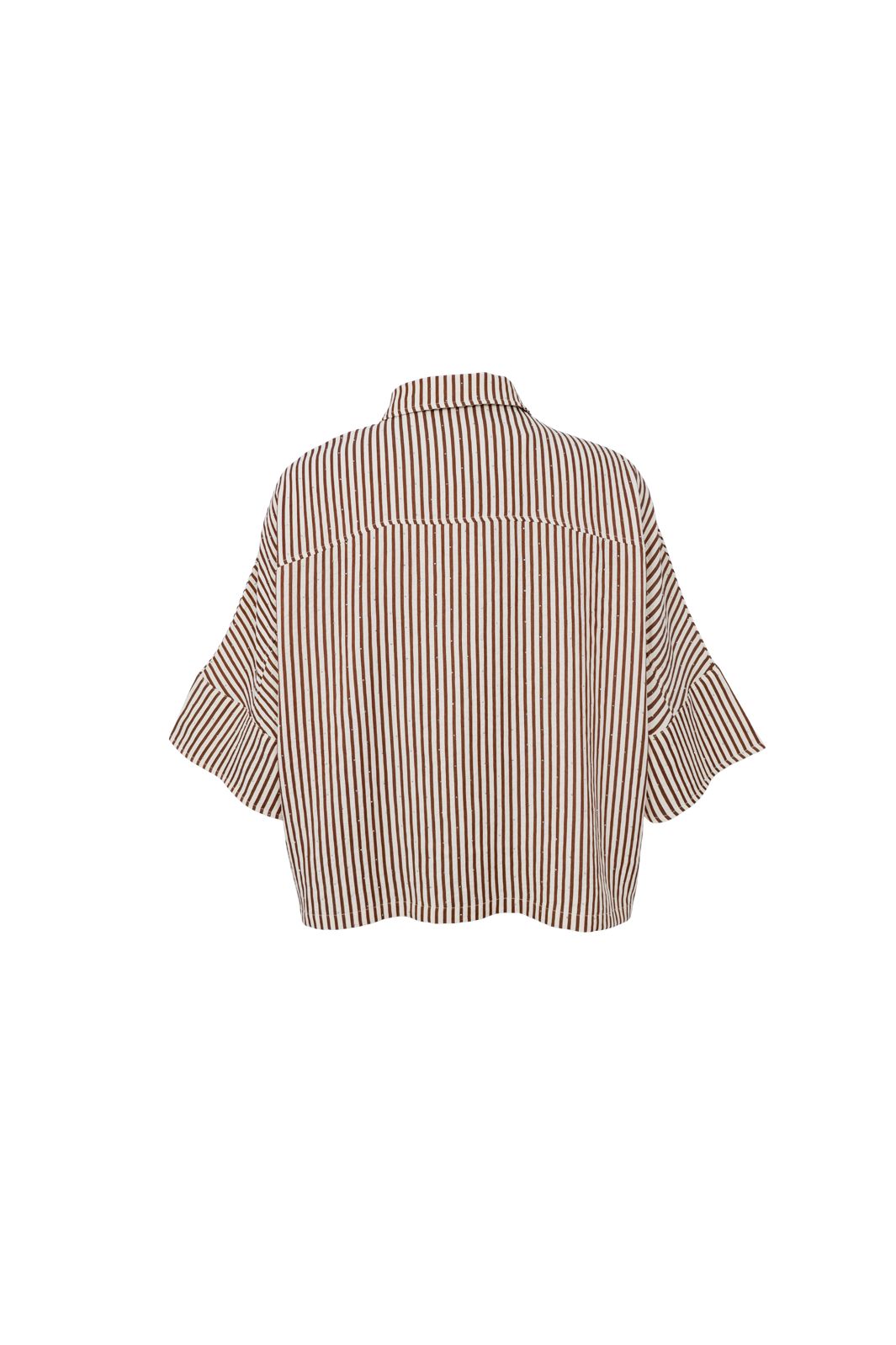 Black Colour - Bcstarry Loose Strass Shirt 41063 - Tobacco