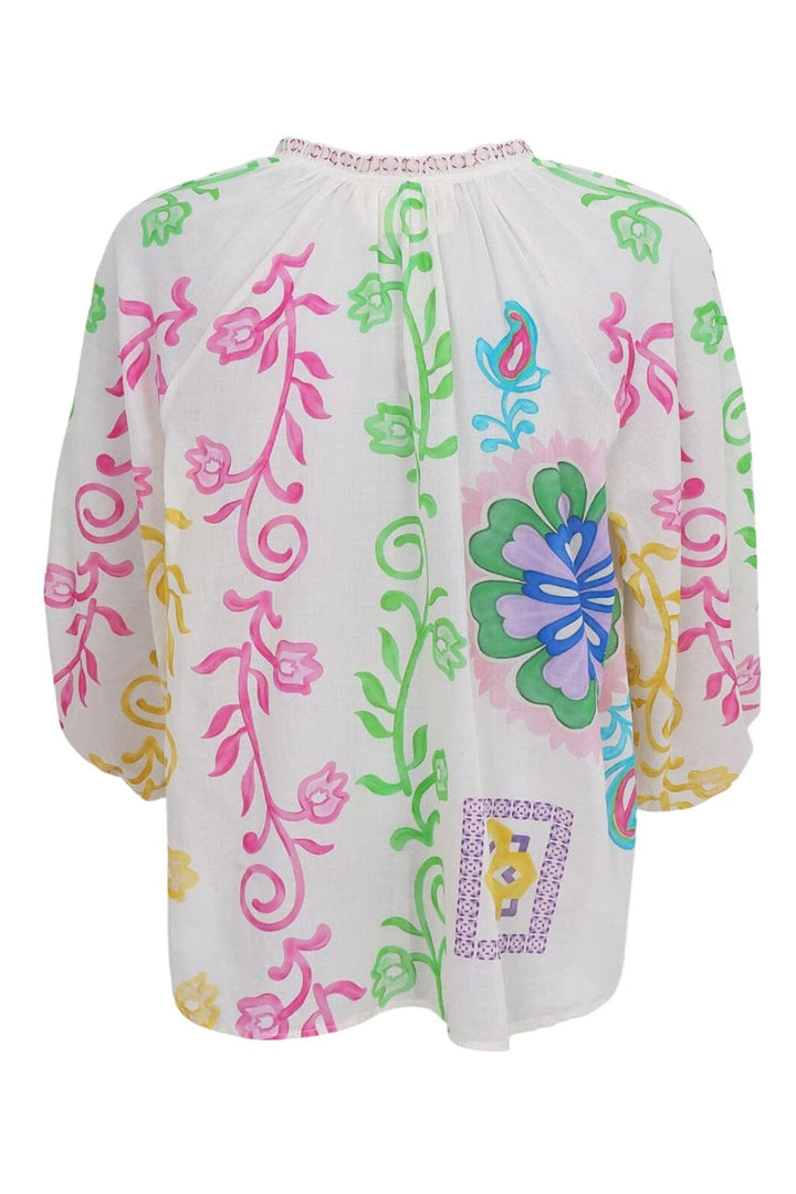 Black Colour - Bcsun Blouse 40898 - White Flower