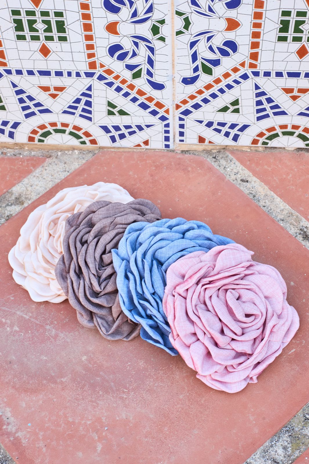 Black Colour - Bcvilla Flower Brooch 5800 - Lt. Blue