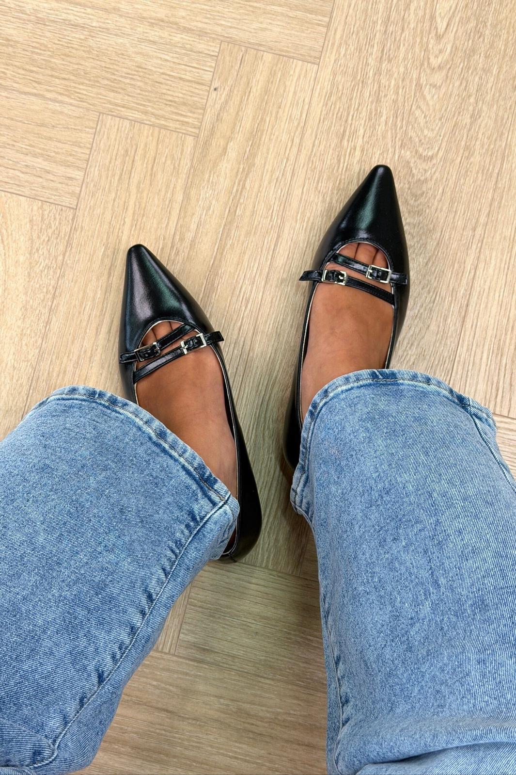 Bloom - Galanthus Ballet Flats - Black Ballerinaer 