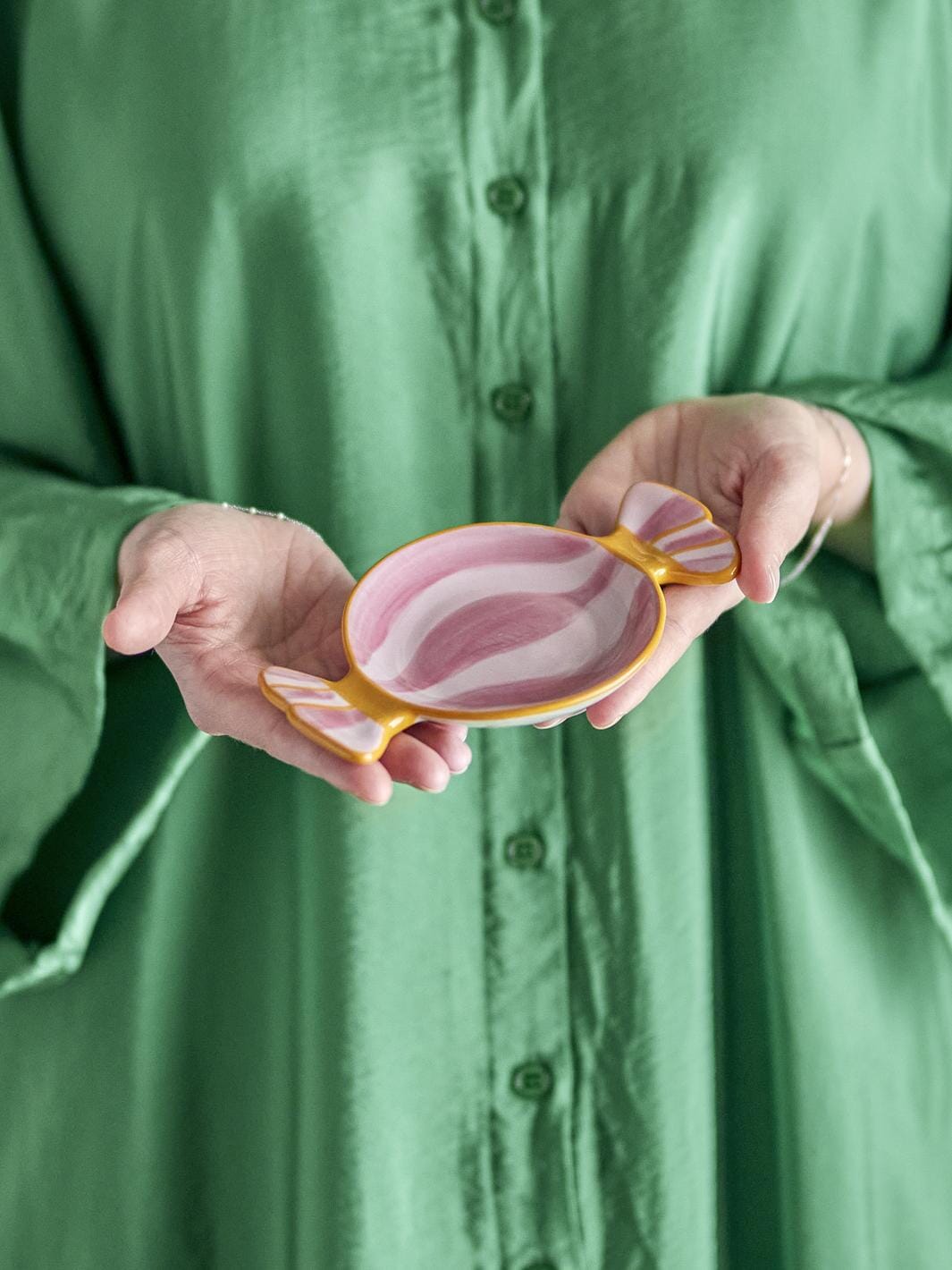 Bloomingville - Caramella Serveringsfad, Rosa, Stentøj 82062872 - Rose