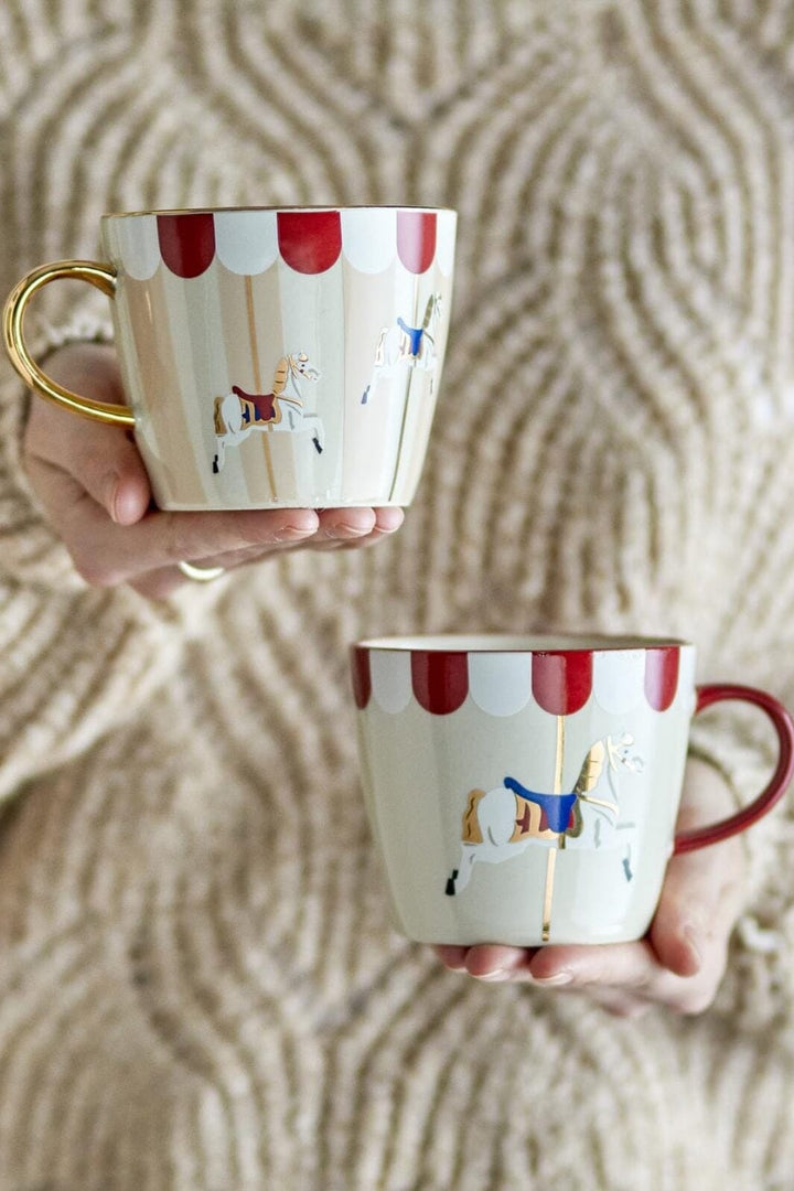 Bloomingville - Merry-go-round Krus, Rød, Stentøj 82062865 - Red Køkkentilbehør 