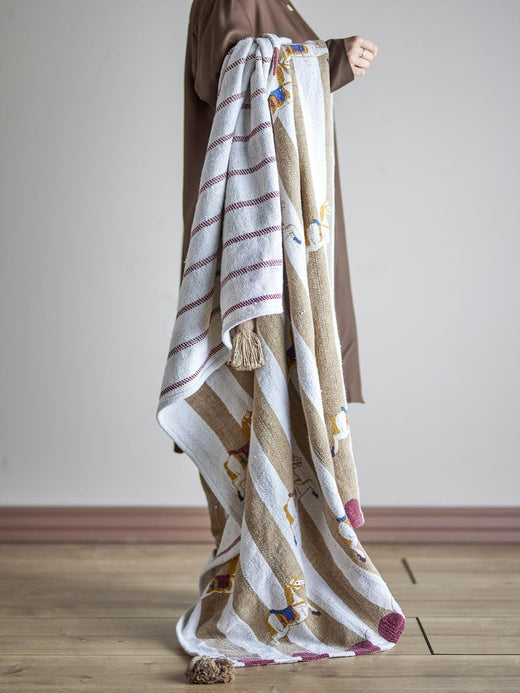 Bloomingville - Merry-go-round Plaid, Natur, Genanvendt Bomuld 82062858 - Nature