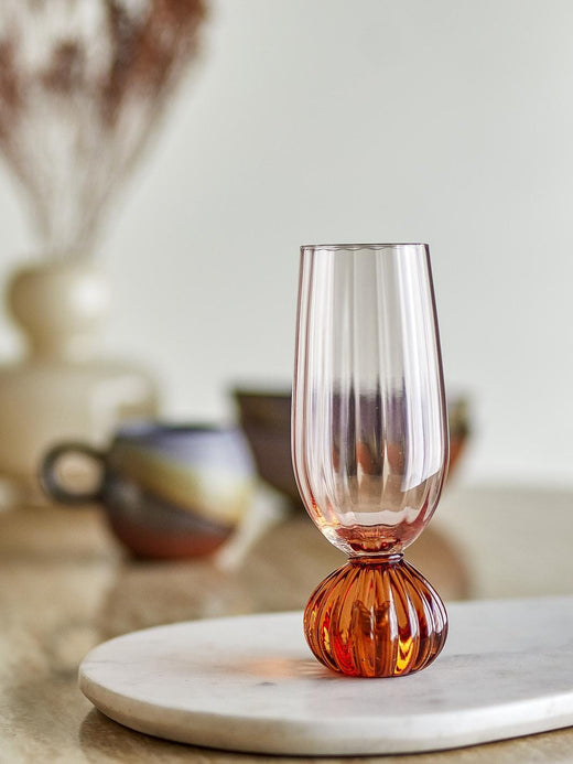 Bloomingville - Taurin Champagneglas, Rosa, Glas 82072787 - Rose