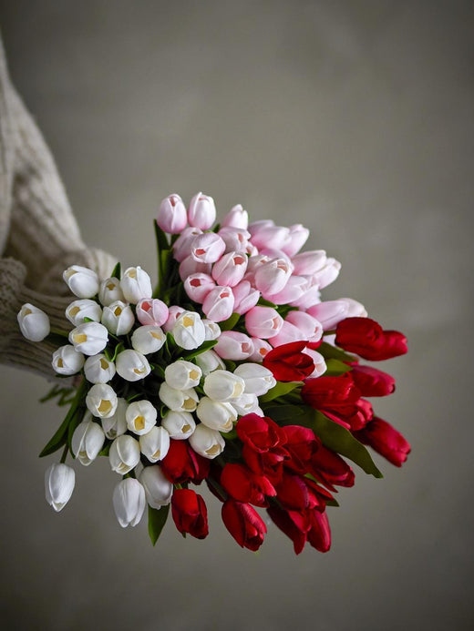 Bloomingville - Tulip Buket, Hvid, Kunstige Blomster 82073032 - White