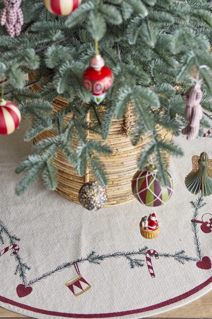 Bloomingville - Yule Juletræstæppe, Rød, Bomuld 82062316 - Red Interiør 