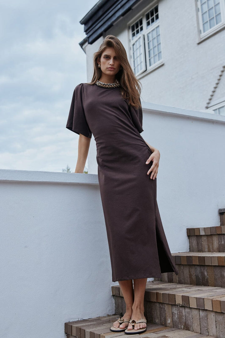 Bruuns Bazaar - Alnusbbnathala Trim Dress BBW4960 - Chestnut Kjoler 