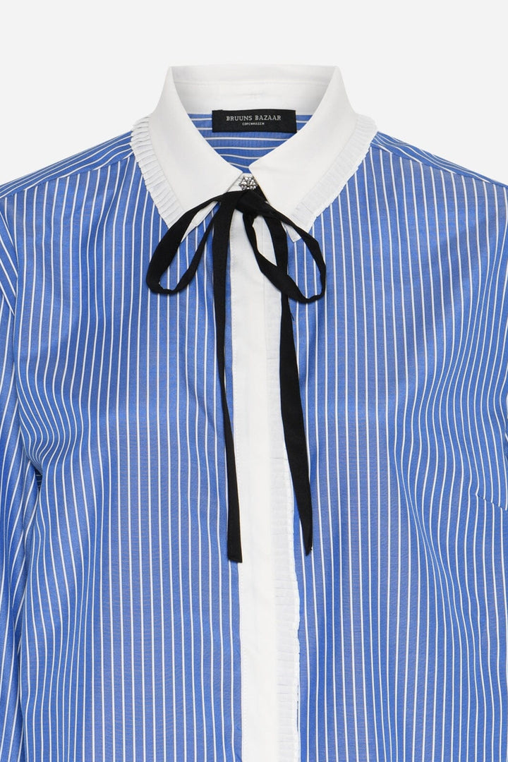 Bruuns Bazaar - Borassusbbziana Shirt BBW4872 - Dark Blue Stripe