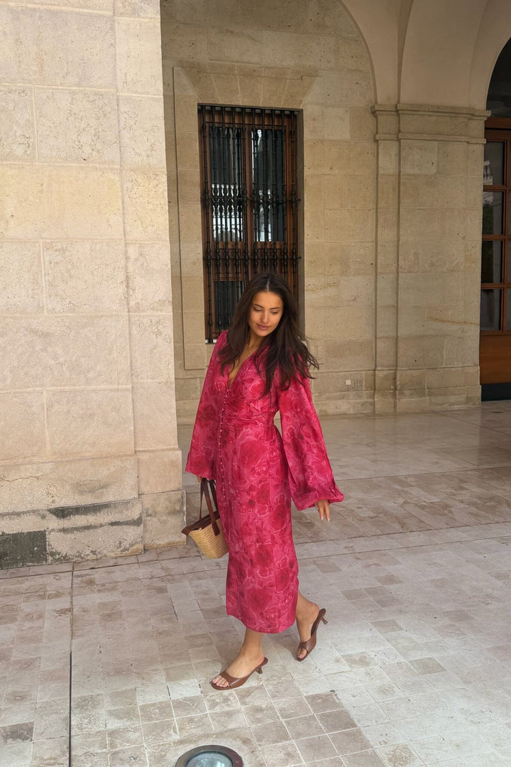 BYIC - Adaic Long Dress A23983 - Soft Rose Print Kjoler 