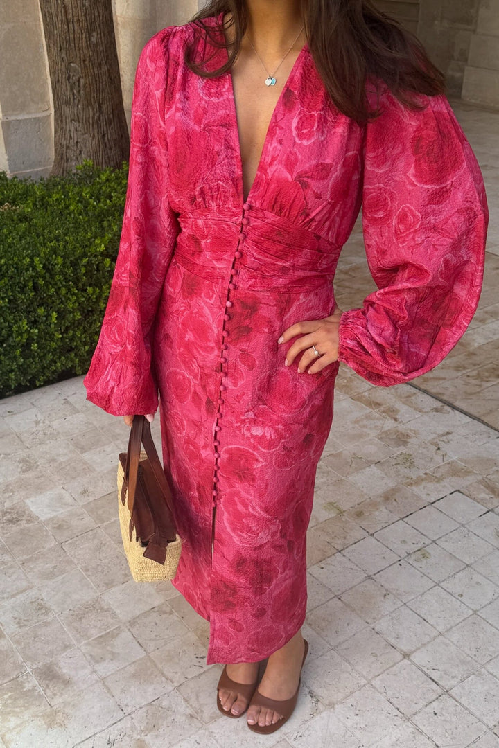 BYIC - Adaic Long Dress A23983 - Soft Rose Print Kjoler 