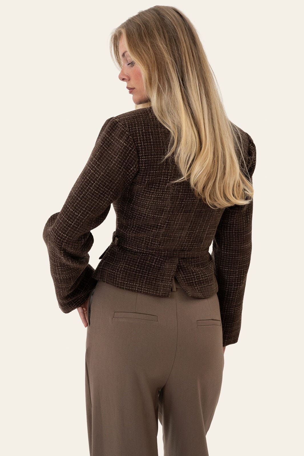 BYIC - Annieic Blazer A25398 - Brown Checkered Tweed