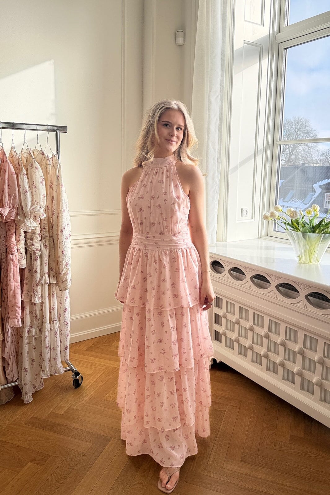 BYIC - Belleic Long Dress A25141 - Pink Flower Print