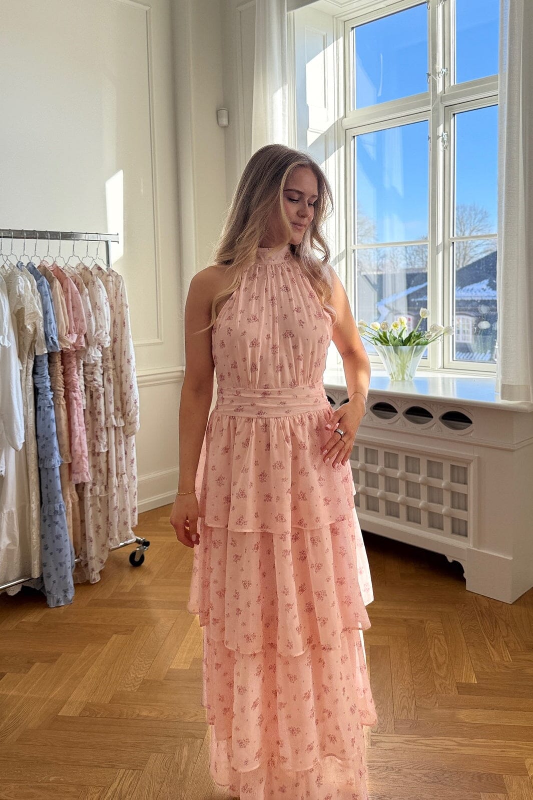 BYIC - Belleic Long Dress A25141 - Pink Flower Print