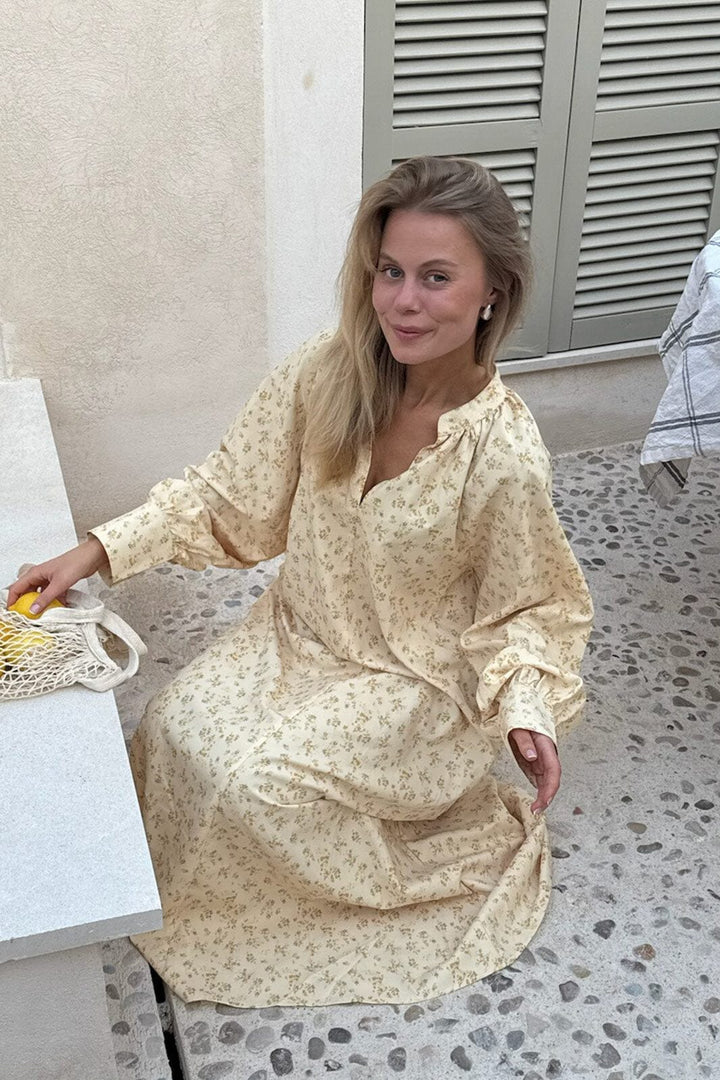 BYIC - Bettyic Long Dress A23950 - Yellow Flower Print